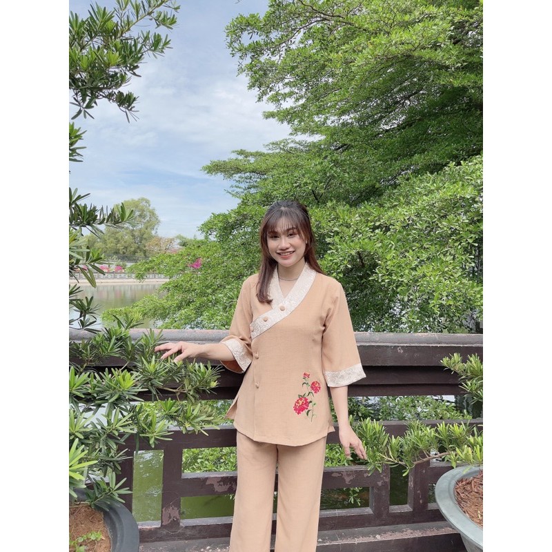 Áo Lam Đi Chùa # XÉO VẢI LINEN LẠNH PHỐI GẤM NỔI 3D GIÁ RẺ VÔ ĐỊCH