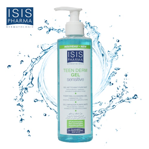 Gel Rửa Mặt Da Nhạy Cảm Giảm Nhờn Ngừa Mụn ISIS Pharma Teen Derm Gel  Sensitive (100ml 250ml) - Sữa rửa mặt | MyPhamElle.com