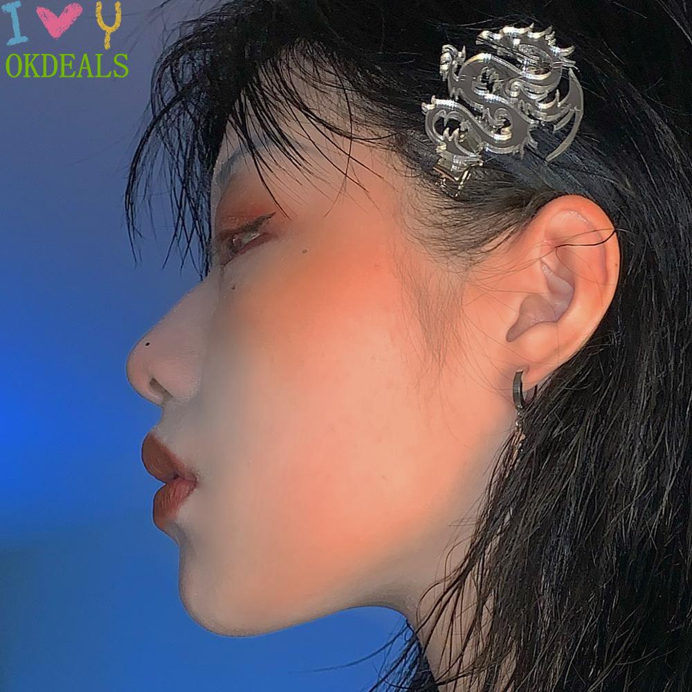 Kẹp Tóc Hình Rồng Bằng Acrylic Phối Kim Loại Thời Trang