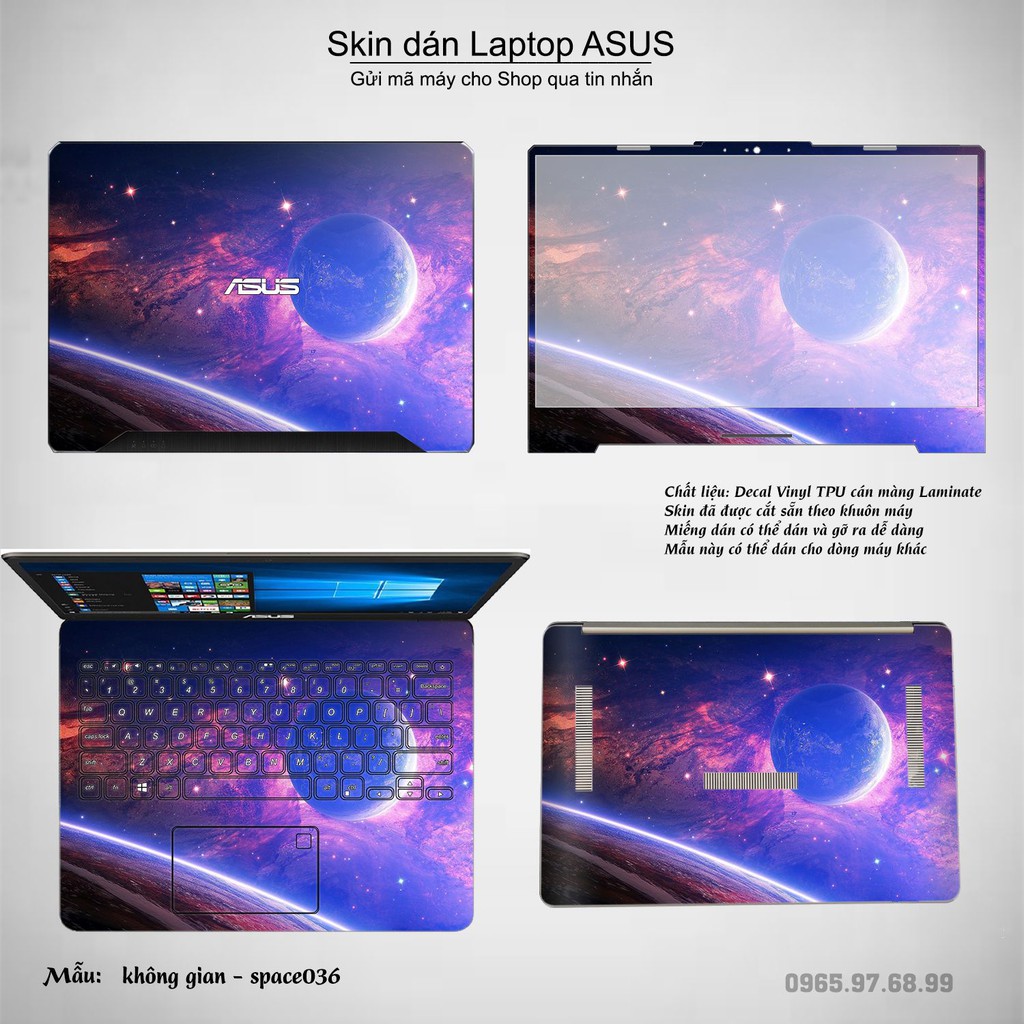 Skin dán Laptop Asus in hình không gian nhiều mẫu 6 (inbox mã máy cho Shop)