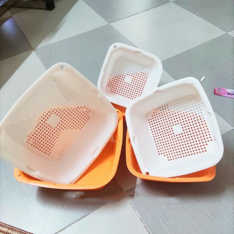 Bộ Rổ Nhựa Kèm Thau 6 Món Cao Cấp Chính Hãng ECOCO Kích Thước Khác Nhau Cực Tiện