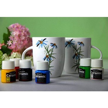 Màu sơn vẽ kính gốm sứ thủy tinh Mont Marte Signature Ceramic Paint 6 màu x 12ml