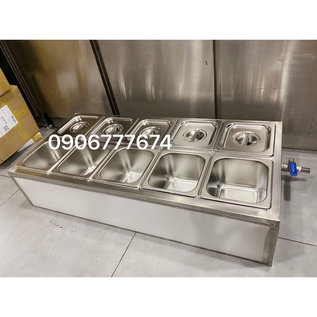 THÙNG GIỮ LẠNH VÀ KHAY INOX ĐỰNG TOPPING / BỘ 10 CÁI 1/6×10.