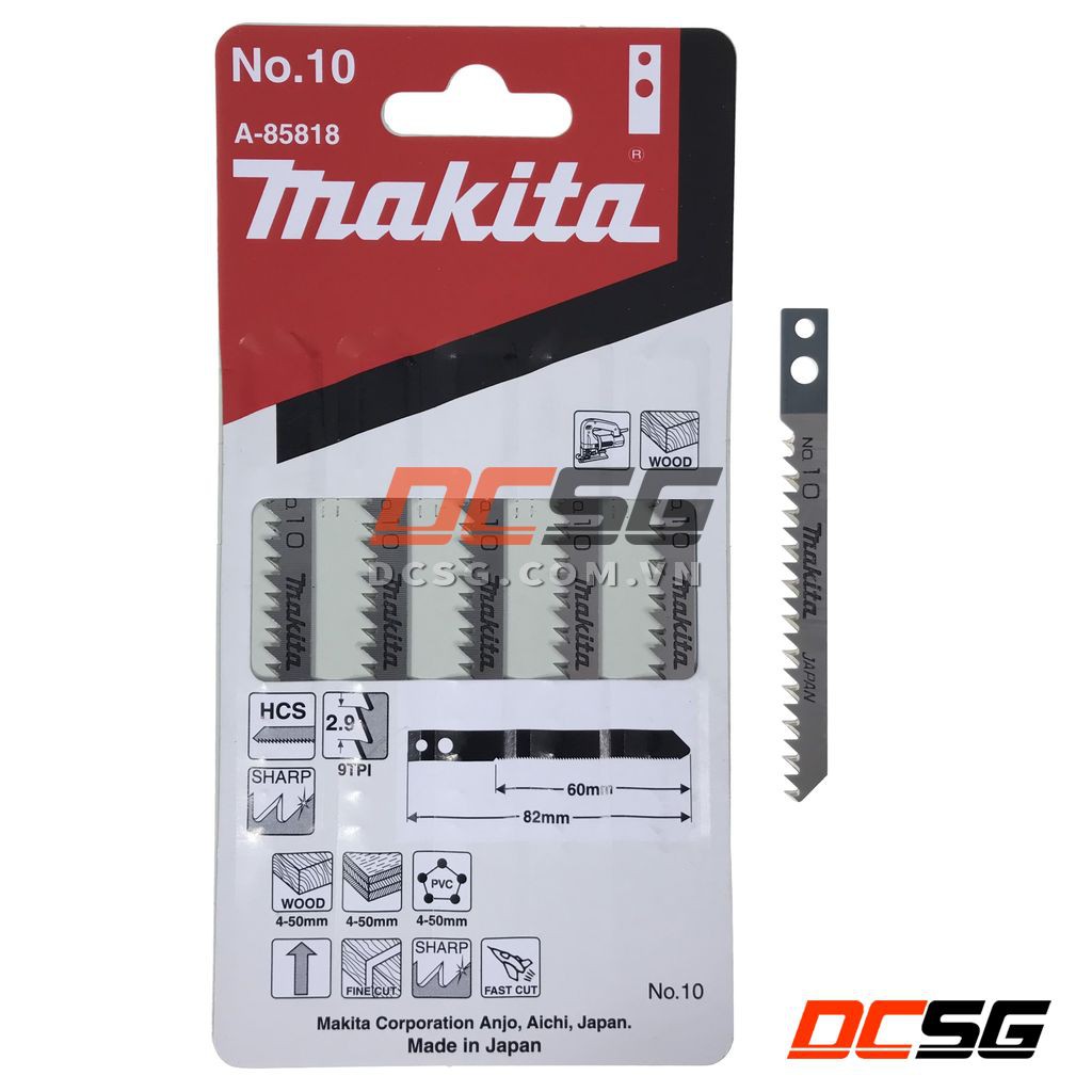 Lưỡi cưa lọng cắt gỗ chuôi có lỗ No.10 Makita A-85818 (1 lưỡi) | DCSG