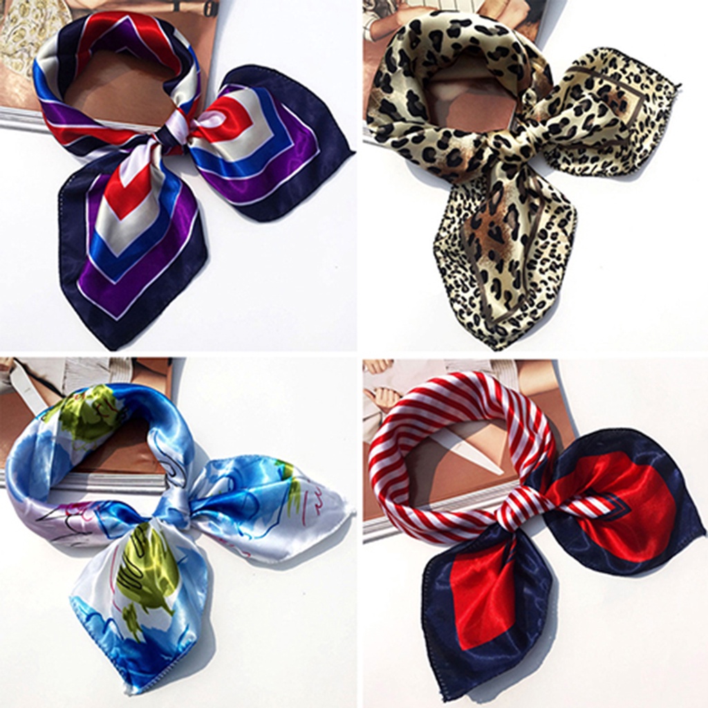 Khăn choàng cổ vải lụa satin mềm mại thời trang