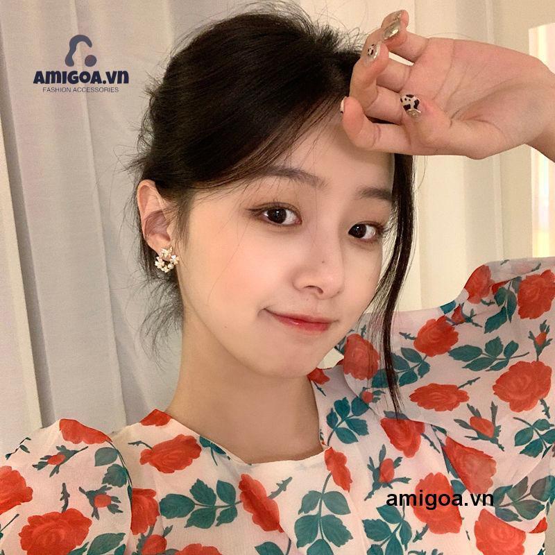 ✨✨Bông tai mạ bạc 925 hình hoa và bướm đính ngọc trai thời trang