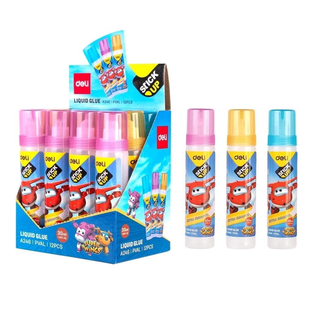 Hồ nước Deli A246, keo dán giấy in hình máy bay siêu đẳng