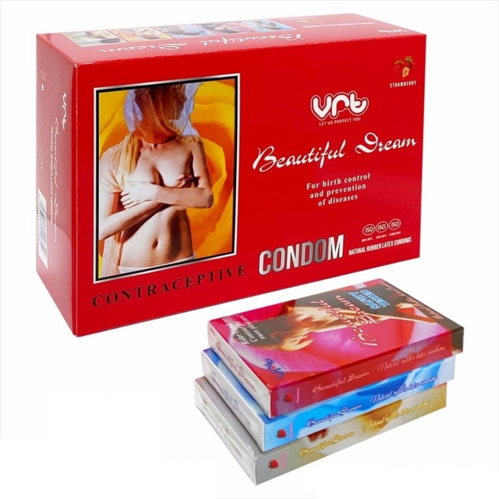 Bao cao su hương dâu Beautiful Dream hộp 120 cái Made in Việt Nam