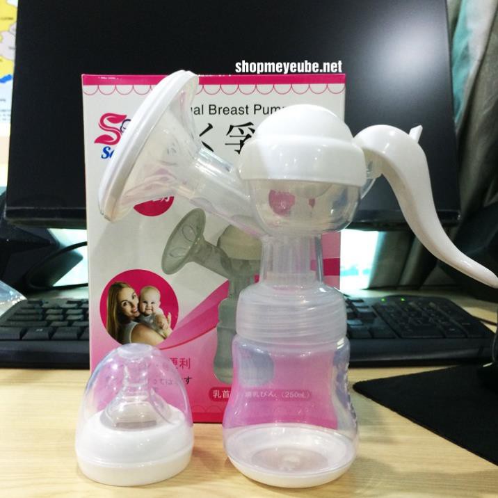 Máy hút sữa bằng tay có đệm matxa tặng 6 túi trữ sữa và núm ti