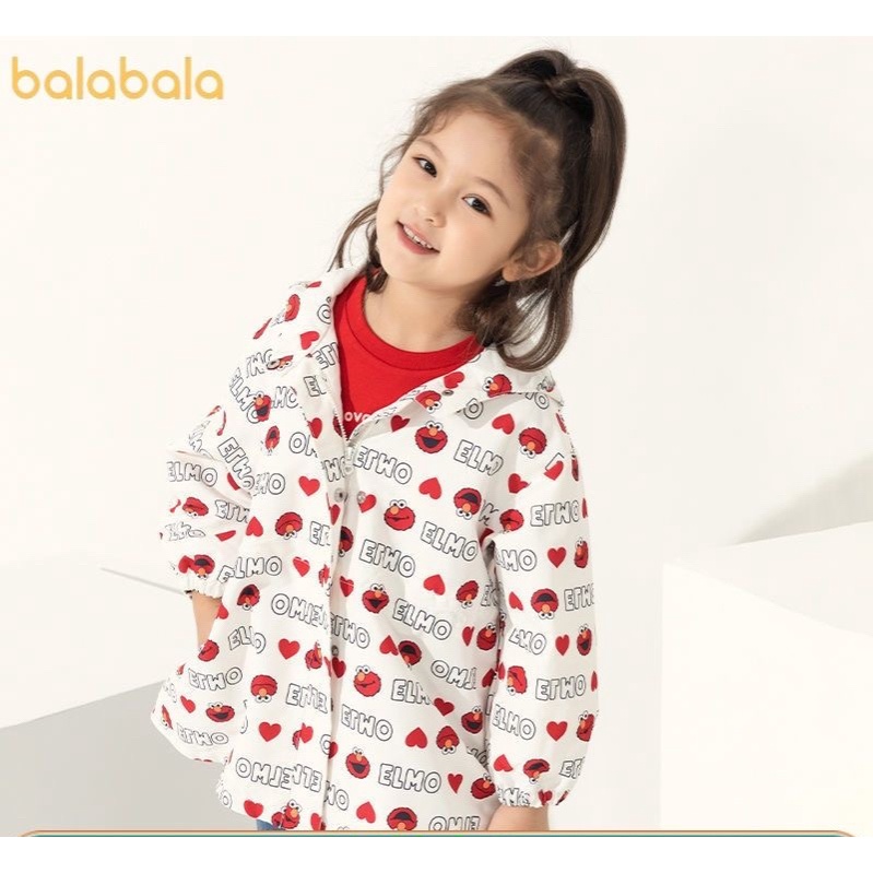 (3-7 tuổi) Áo khoác Jacket bé gái hãng BALABALA 201321105005 hoạ tiết Elmo