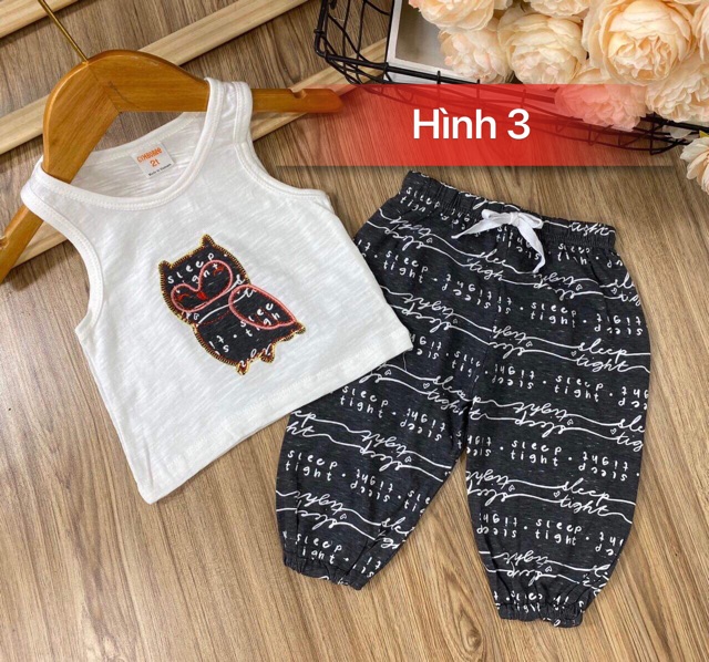 BỘ LỬNG THUN COTTON HÌNH THÊU ĐẮP [7-20 KÝ]