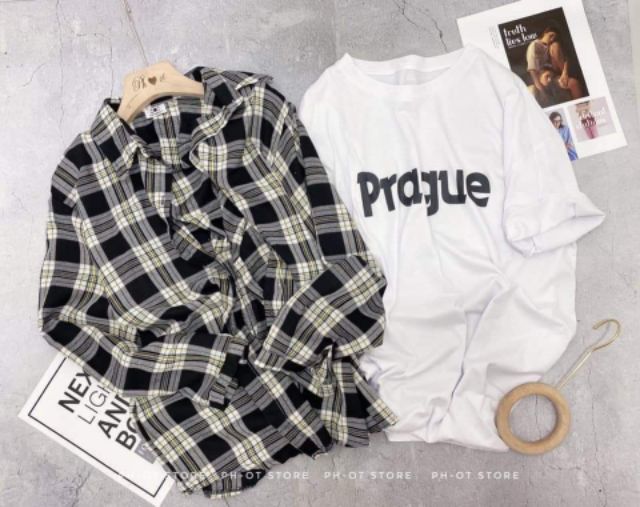 Áo Sơ Mi Nữ CaRo Hàn Quốc Phom Rộng | BigBuy360 - bigbuy360.vn