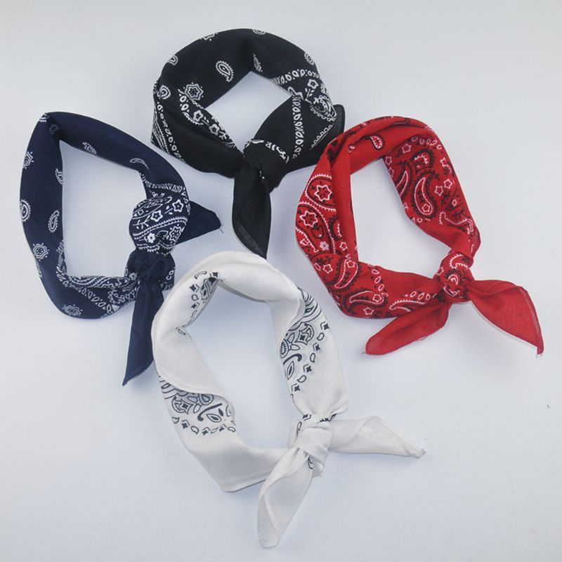 Khăn Trùm Đầu Bandana Bằng Cotton Màu Sắc Tươi Sáng Kích Thước 54x54cm Phong Cách Hiphop