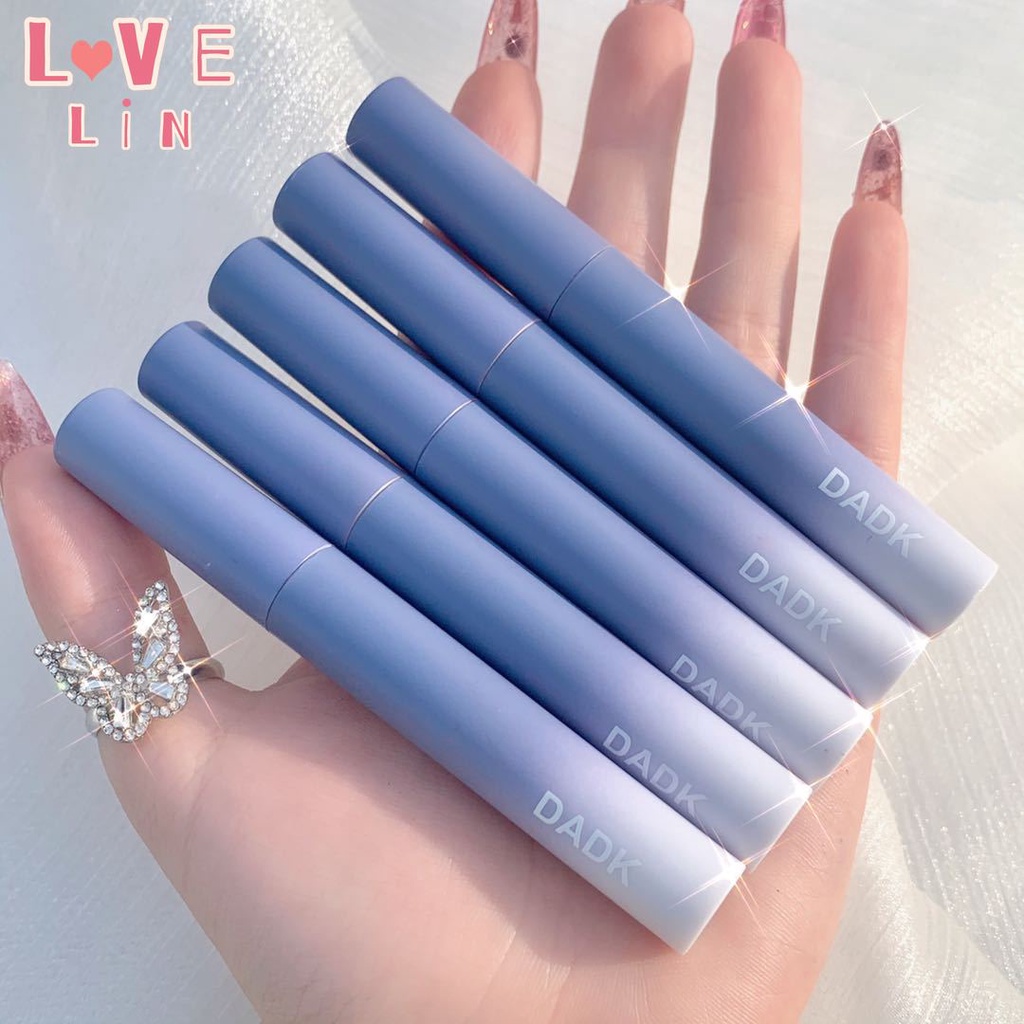 [Hàng mới về] Set 5 Son Môi Màu Lì Mịn Mượt Như Nhung Hình Dáng Độc Đáo Phối Màu Trắng