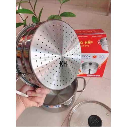 Bộ nồi xửng hấp inox Đông Á cook đáy từ( sz 20,24 và 28cm)