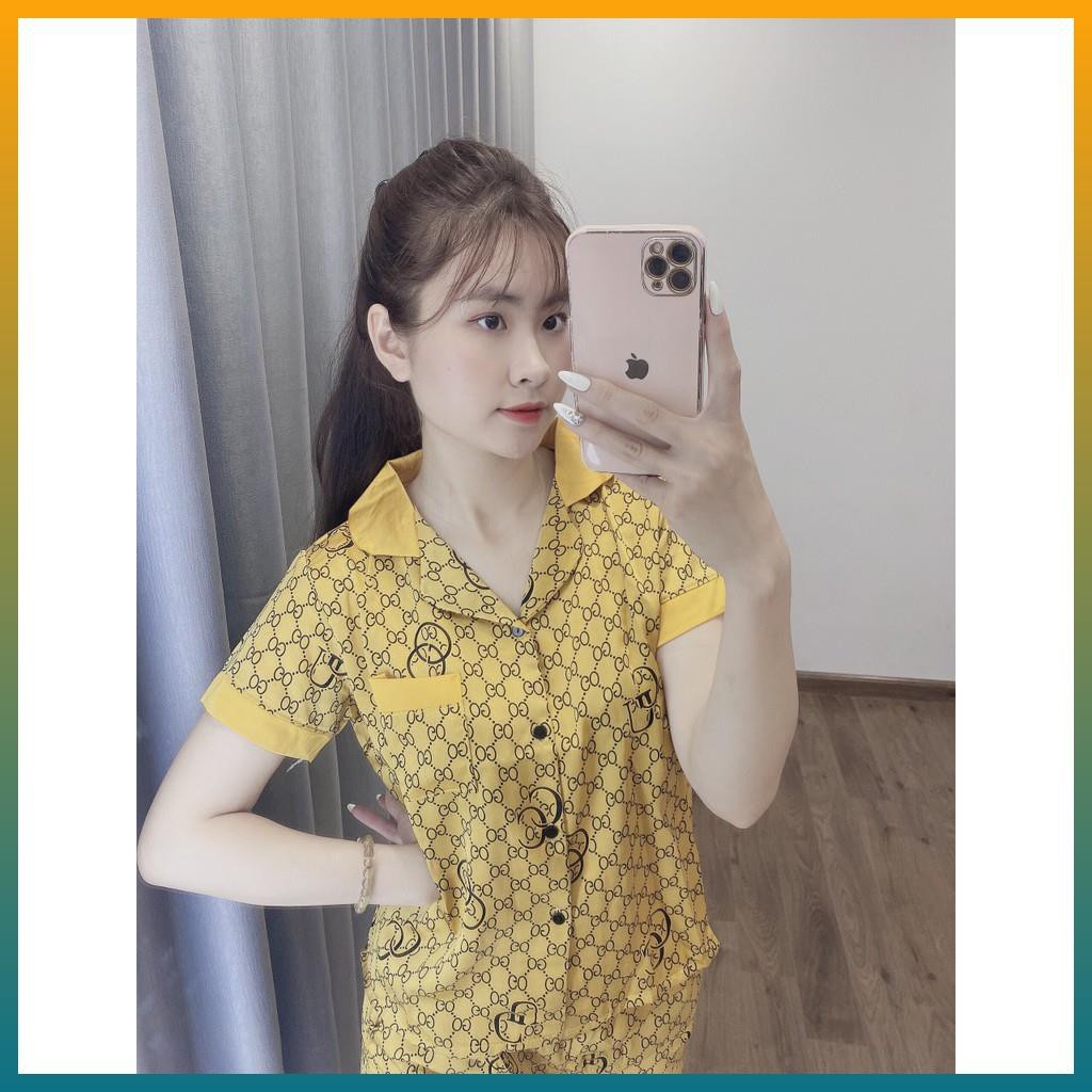 Bộ Đồ Pijama Lụa ,Bộ Lụa Satin Quần Cộc Áo Cộc Họa Tiết Cao Cấp [Kèm Ảnh Thực Tế Sp]
