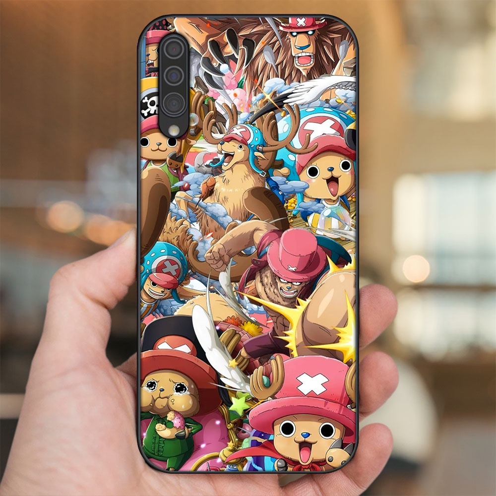 Ốp lưng Samsung A30S, A50, A50S, A70, A70S viền đen in hình Chopper One Piece Đảo Hải Tặc