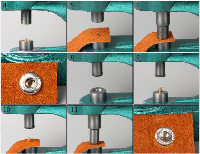 1 bộ cối đóng nút bấm 4 chi tiết dánh cho máy dập tay