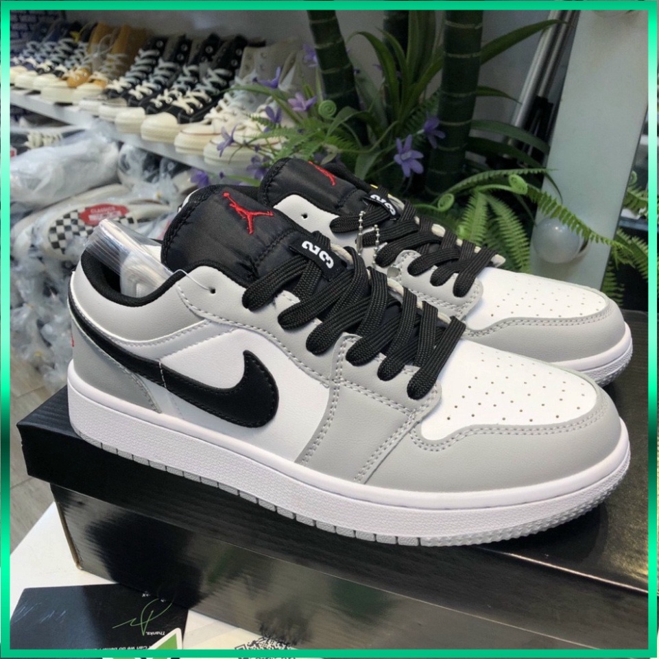 Giày Thể Thao Nam Nữ 𝗝𝗼𝗿𝗱𝗮𝗻 Thấp Cổ Ghi Xám, Giày Sneaker Jordan Cổ Thấp Màu Ghi Xám Full Box