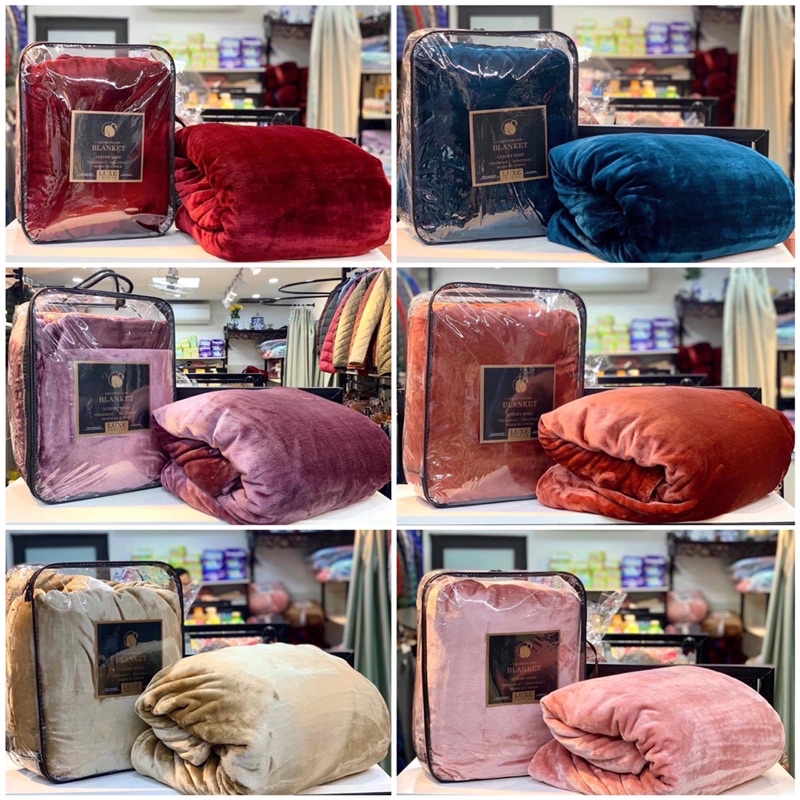Chăn lông tuyết, lông thỏ BLANKET dùng 4 mùa siêu mềm mịn kích thước 2m x 2m3 cao cấp - Chăn Hè Thu Đông Cao Cấp