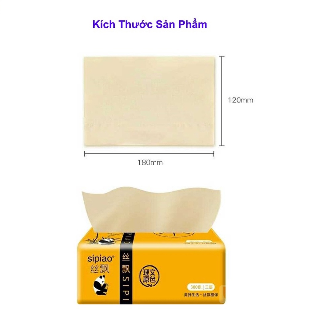 Giấy Ăn Gấu Trúc Sipiao Cao Cấp, Dai Mịn (Thùng/30 gói/300 tờ)
