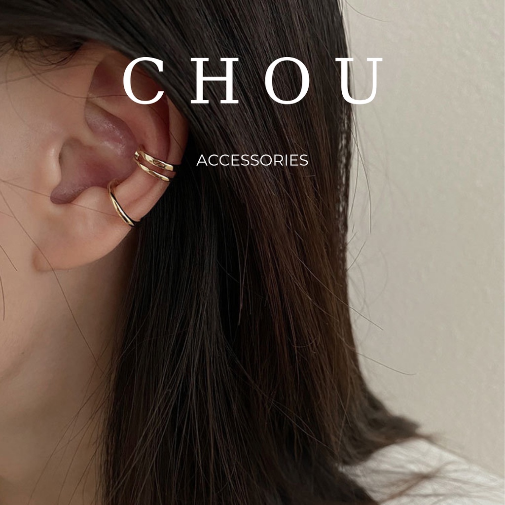Set 3 Khuyên Kẹp Vành Tai Dáng Xích | CHOU ACCESSORIES |