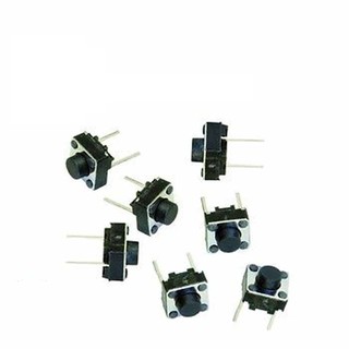 [20 cái] Nút nhấn 2 chân vuông đen 6*6*5/ 6*6*7