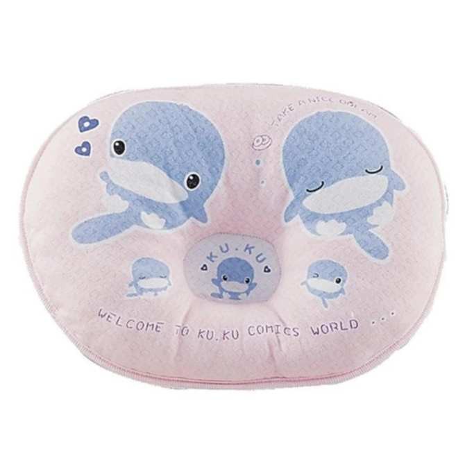 Gối nằm cho bé tránh méo đầu, ngủ ngon (23*28cm) KUKU KU2001 chất liệu vải cotton và bông cao cấp