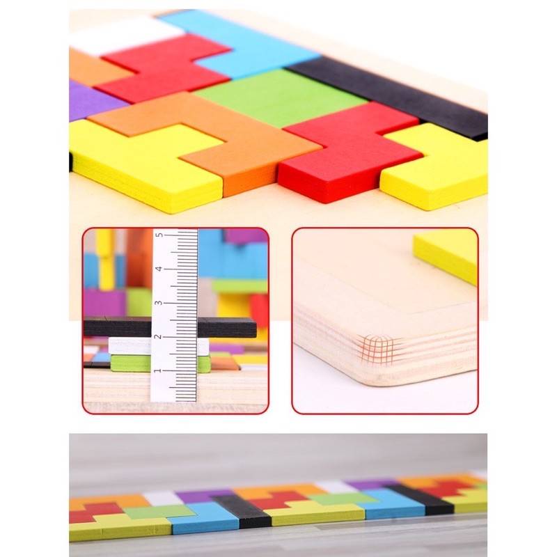 Đồ chơi bảng ghép Tetris Montessori - xếp gạch thông minh cho bé