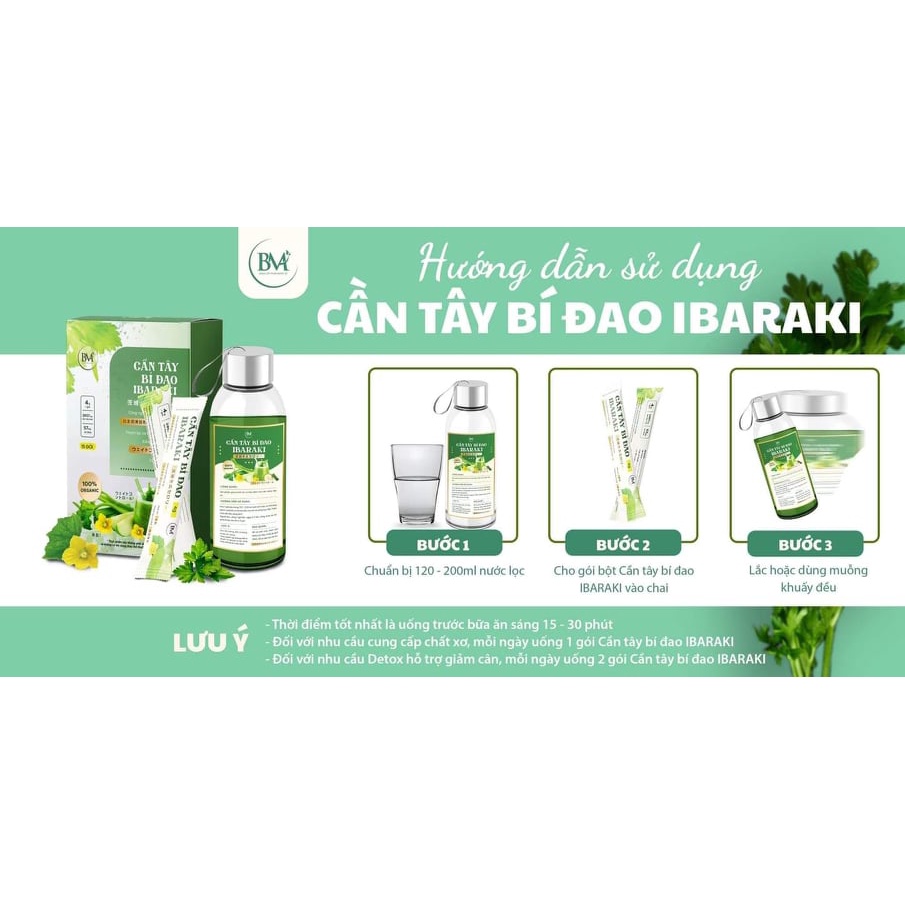 CẦN TÂY BÍ ĐAO IBARAKI (Mua Combo 2 hộp tặng CHAI THỦY TINH)