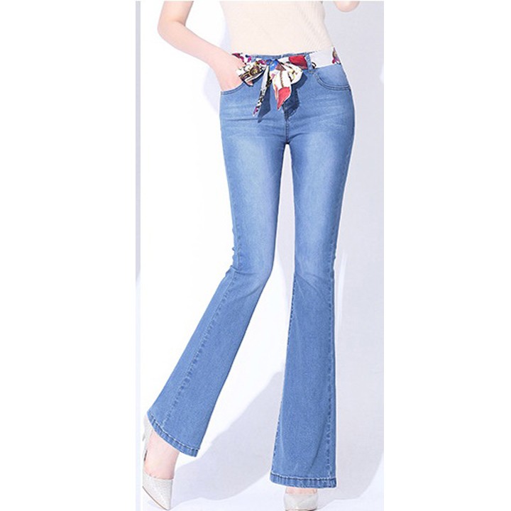 Quần jean nữ ống loe 3 màu vải co giãn hàng chuẩn | BigBuy360 - bigbuy360.vn