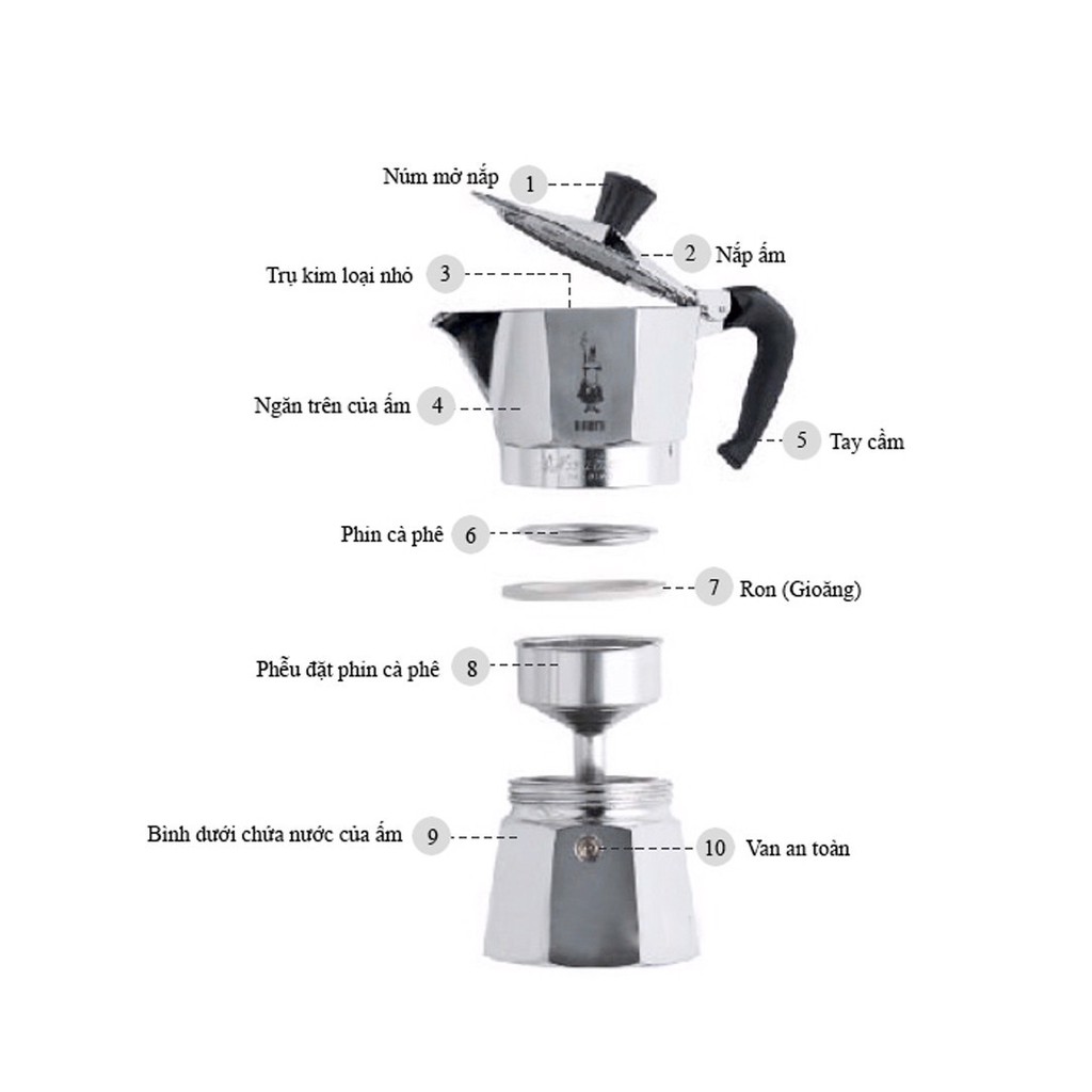 Bình pha cà phê Bialetti Moka 6 cup - 990001163/AP