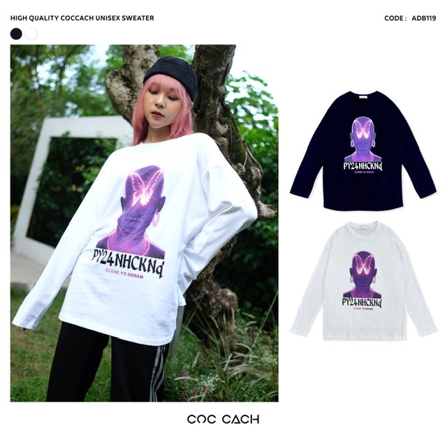 Áo nỉ dài tay nam nữ ADB119 - by COC CACH