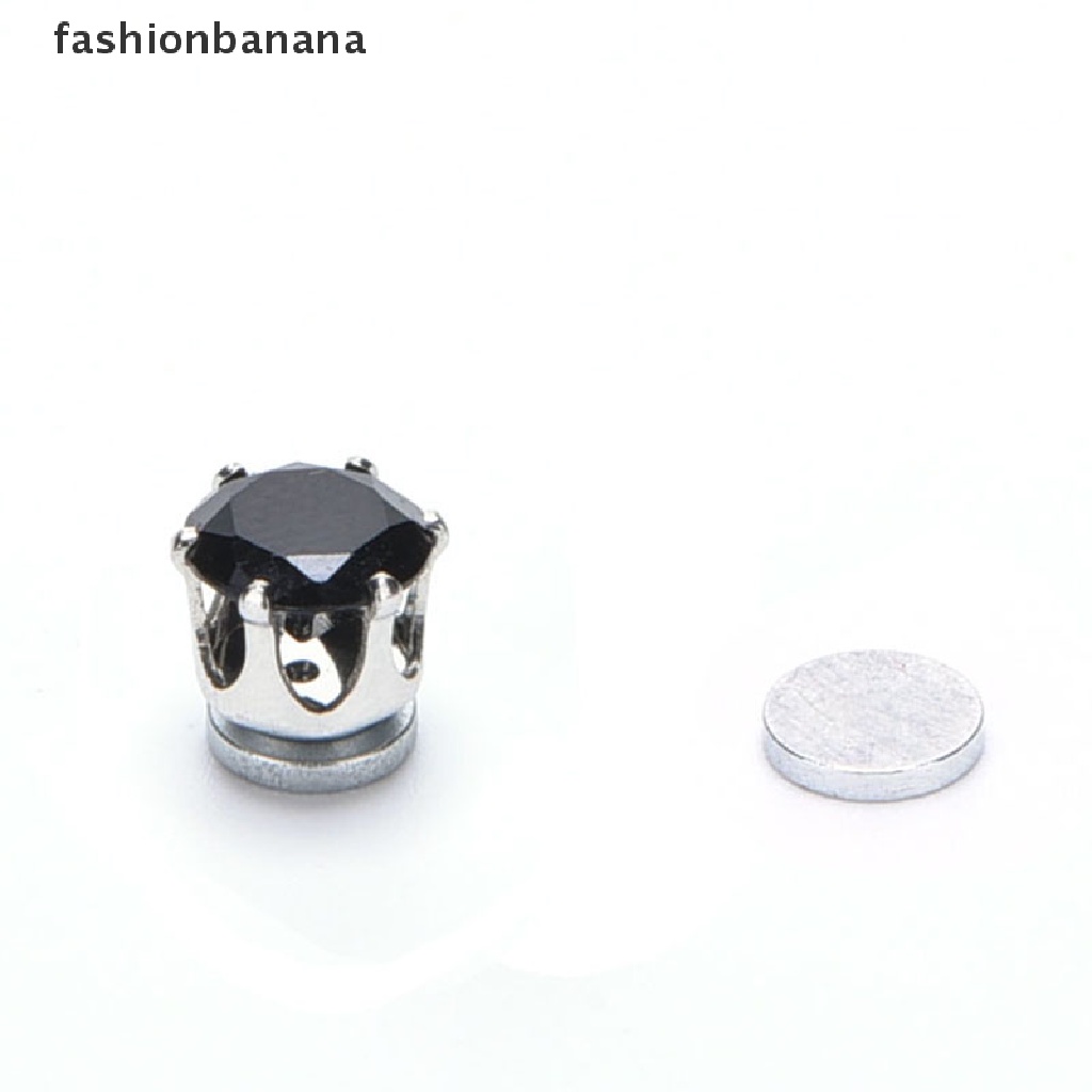 1 Cặp Bông Tai Nam Châm Đính Pha Lê Đen / Trong Suốt Phong Cách Unisex