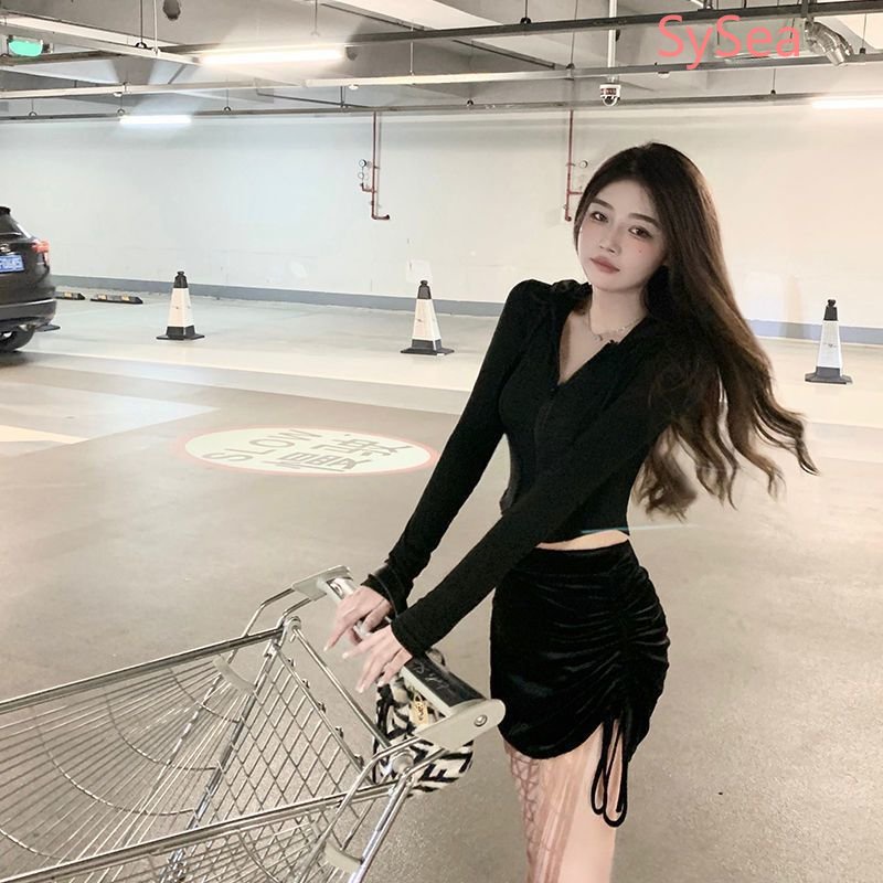 Áo Hoodie Croptop Màu Sắc Đơn Giản Cá Tính Cho Nữ