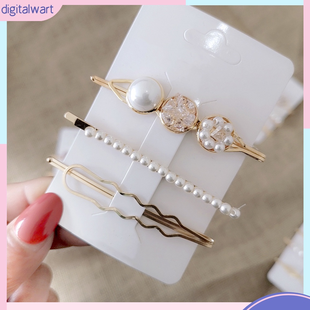 Bộ 3 kẹp tóc đính ngọc trai giả thời trang dành cho nữ