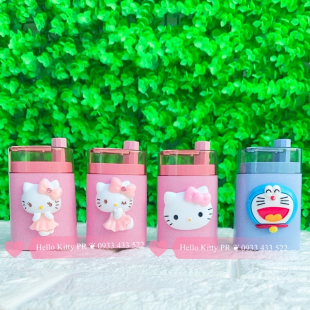 HỦ TĂM NHẤN NÚT TỰ ĐỘNG BẬT TĂM HELLO KITTY VÀ DORAEMON DOREMON