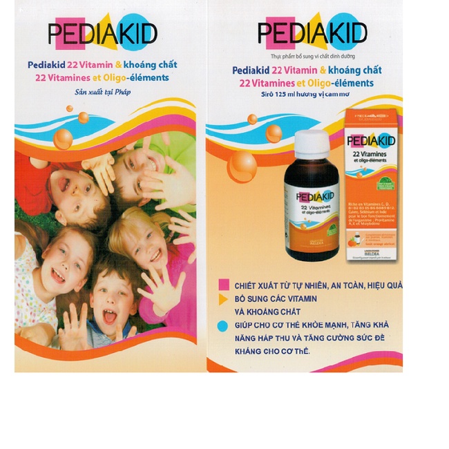 Siro Pediakid Bổ Sung 22 Vitamin & Khoáng Chất 125ml bé Từ 6m date 1/2026