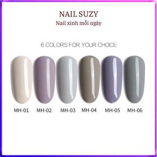 Sơn gel AS dùng máy hơ móng tay tone màu xám khói xám lông chuột NAIL SUZY mã MH 15ml