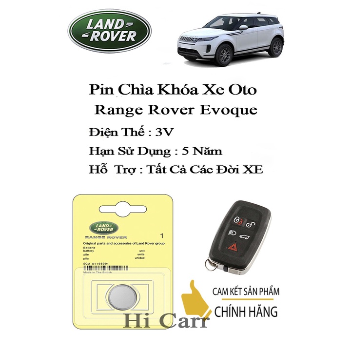 Pin chìa khóa ô tô Land Rover Range Rover Evoque chính hãng