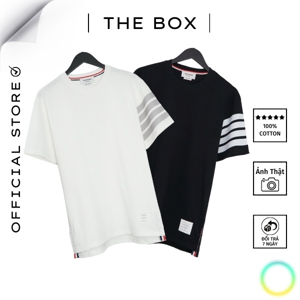 Áo thun unisex form rộng TH0MBROWNE 4 sọc tay 100% Cotton (Bản Chuẩn 1:1 Trung) || THE BOX STUDIO