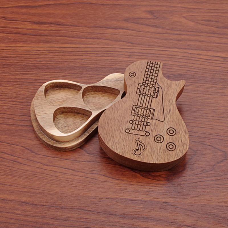 Hộp Đựng Miếng Gảy Đàn Guitar Di Động Màu Trơn Có Thể Tái Sử Dụng