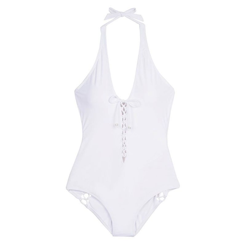 Xiangbao Bikini Một Mảnh Cổ Chữ V Khoét Sâu Màu Trơn Gợi Cảm Cho Nữ