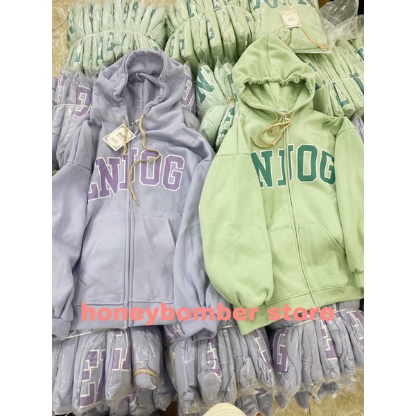 Áo Khoác Nỉ Ngoại Hoodie ENJOG [FREESHIP] Áo khoác Hoodie fom rộng Ulzzang