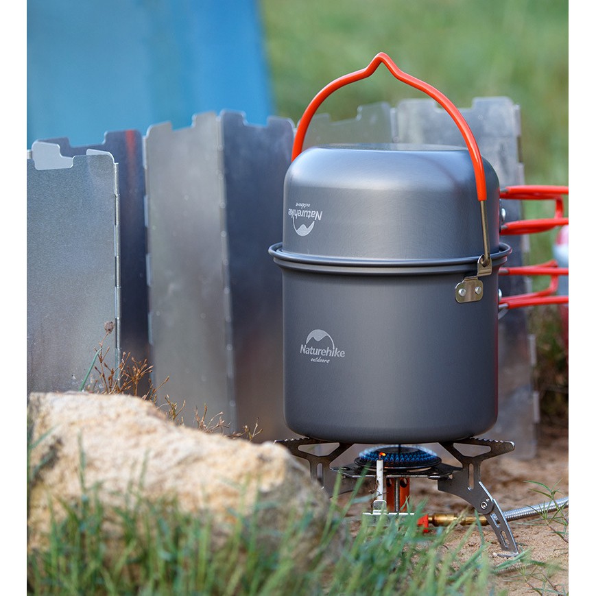 Bộ nồi dã ngoại NatureHike NH15T401-G 4 món chống dính chính hãng