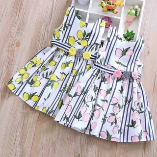 Đầm hoạ tiết hoa và trái cây