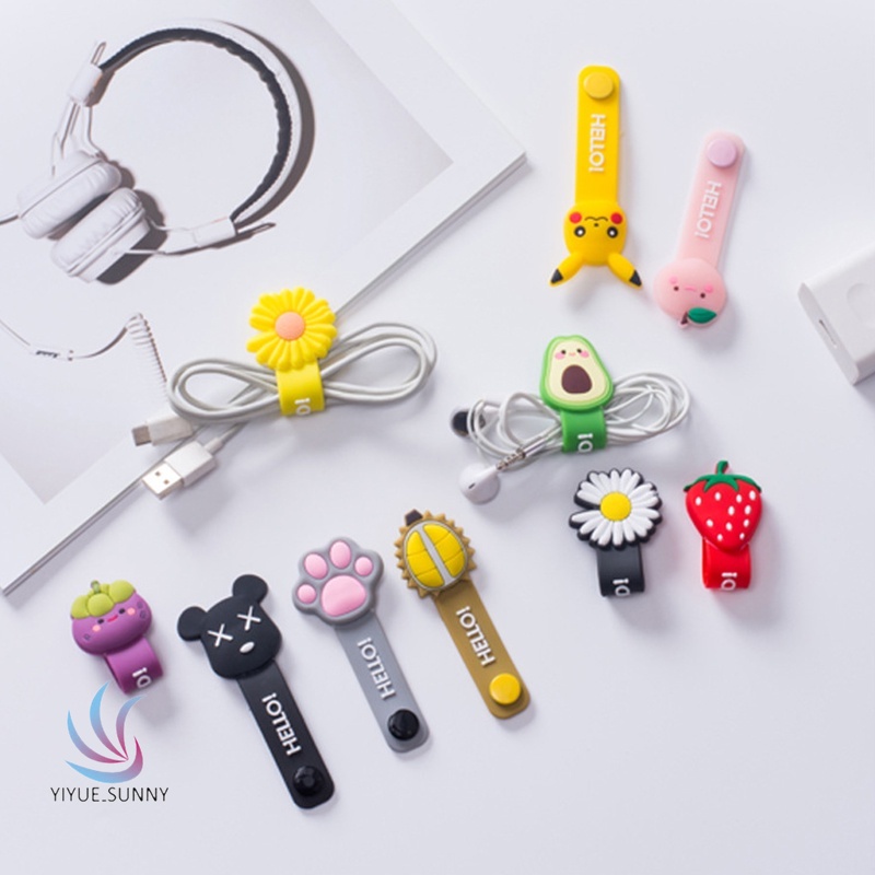 1 kẹp cố định dây cáp hình trái cây dễ thương tiện dụng