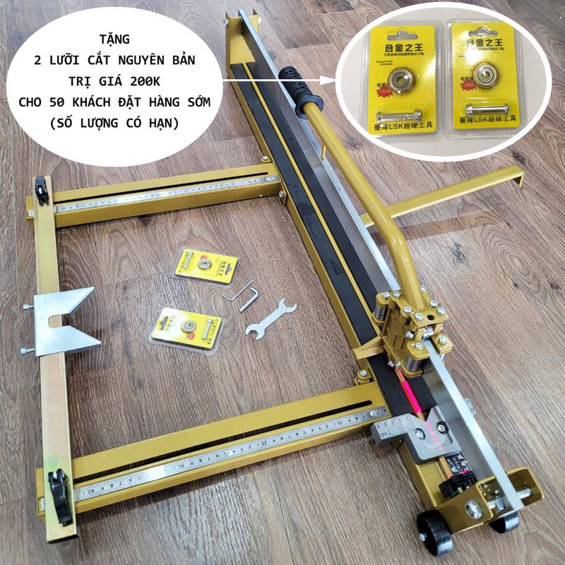 Bàn cắt gạch cỡ lớn đẩy tay dài 80cm cắt ngọt khung siêu cứng