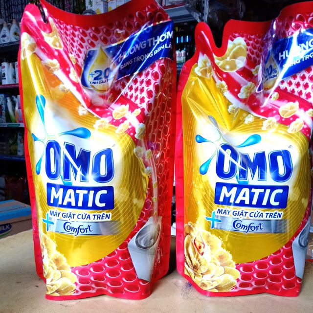 Combo 2 túi nước giặt Omo Matic hương comfort túi 2300ml cho máy giặt cửa trên.