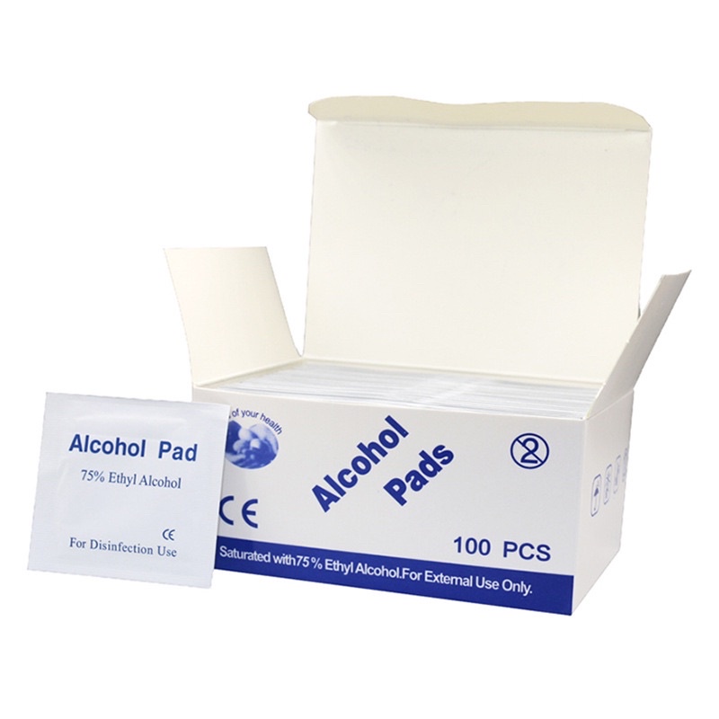 Bông tẩm cồn sát trùng Alcohol Pad, Hộp 100 miếng